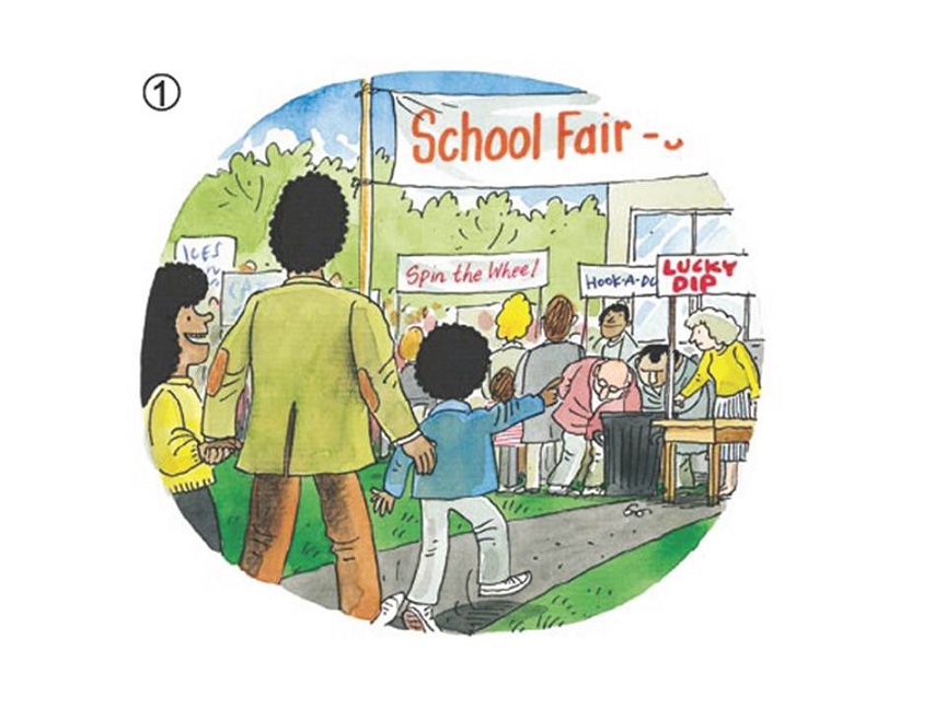 everyone went to the school fair.